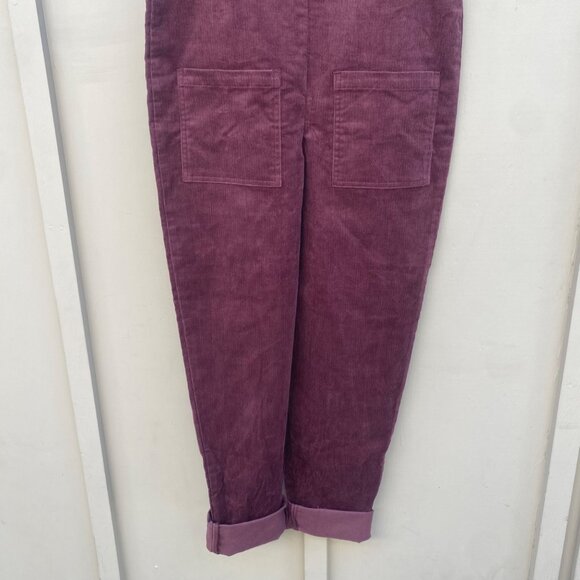 NWT Lucy & Yak Original Dungaree Bib Overalls Corduroy Dark Plum Purple - Picture 3 of 9